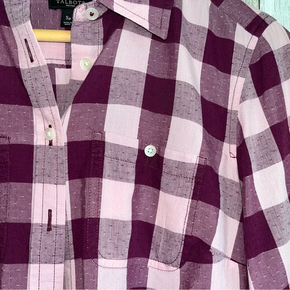Talbots Purple Plaid Button Down - Picture 5 of 6